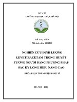 Nghiên cứu định lượng levetiracetam trong huyết tương người bằng phương pháp sắc ký lỏng hiệu năng cao 