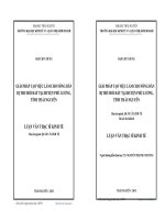 Giải pháp tạo việc làm cho nông dân bị thu hồi đất tại huyện Phú Lương tỉnh Thái Nguyên