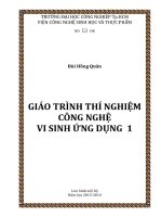 Giáo trình thực hành công nghệ vệ sinh ứng dụng phần 1