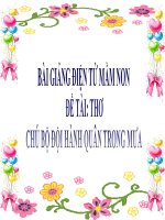 Bài giảng điện tử mầm non lớp Chồi đề tài Thơ Chú bộ đội hành quân trong mưa