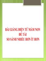 Bài giảng điện tử mầm non lớp Chồi đề tài So sánh nhiều hơn ít hơn