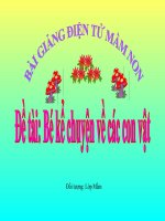 Bài giảng điện tử mầm non lớp Mầm đề tài Bé kể chuyện về các con vật