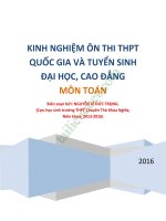Kinh nghiệm giải Oxy trong đề thi Thpt quốc gia