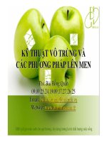 Kỹ thuật vô trùng và lên men