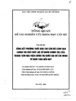 TỔng kết phương thức đào tạo cán bộ lãnh đạo chính trị chủ chốt của trung tâm học viện chính trị quốc gia hồ chí minh từ năm 1993 đến nay