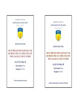 Hoàn thiện hệ thống kiểm soát nội bộ trong công tác chống thất thu thuế tại chi cục thuế Tân Bình