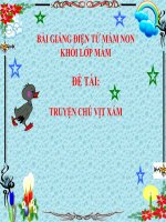 Bài giảng điện tử mầm non lớp Mầm đề tài Truyện Chú vịt xám