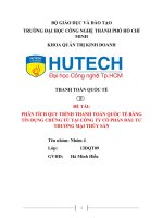PHÂN TÍCH QUY TRÌNH THANH TOÁN QUỐC TẾ BẰNG TÍN DỤNG CHỨNG TỪ TẠI CÔNG TY CỔ PHẦN THỦY HẢI SẢN