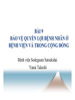 BẢO VỆ QUYỀN LỢI BỆNH NHÂN Ở BỆNH VIỆN VÀ TRONG CỘNG ĐỒNG