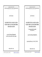 Giải pháp nâng cao chất lượng nguồn nhân lực huyện Phú Bình, tỉnh Thái Nguyên