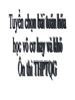 tuyển chọn các bài toán hóa học vô cơ hay và khó