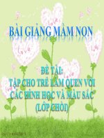 Bài giảng điện tử mầm non lớp Chồi đề tài Tập cho trẻ làm quen với các hình học và màu sắc
