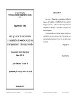 Hiệu quả Kinh tế sản xuất Lúa và vai trò đối với đời sông người dân ở huyện Đồng Hỷ tỉnh Thái Nguyên