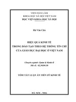 Hiệu quả kinh tế trong đào tạo theo hệ thống tín chỉ của giáo dục đại học ở việt nam (TT)