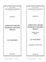 Giải pháp xây dựng và phát triển nông thôn mới của huyện Chợ Mới tỉnh Bắc Kạn