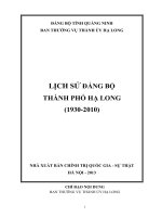 1 LỊCH SỬ ĐẢNG BỘ THÀNH PHỐ HẠ LONG 1930 2010