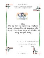 Bài tập thực tập nghiệp vụ sư phạm gợi động cơ hoạt động và ứng dụng vào việc dạy học thông tin và dữ liệu lớp 10 trung học phổ thông