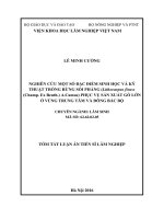 Nghiên cứu một số đặc điểm sinh học và kỹ thuật trồng rừng sồi phảng (lithocarpus fissus (champ  ex benth ) a camus) phục vụ sản xuất gỗ lớn ở vùng trung tâm và đông bắc bộ