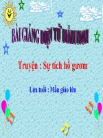 Bài giảng điện tử mầm non lớp Lá đề tài Truyện sự tích hồ Gươm