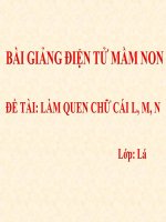 Bài giảng điện tử mầm non lớp Lá đề tài Làm quen chữ cái l, m, n