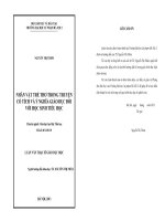 Giáo dục học Nhân vật trẻ thơ trong truyện cổ tích và ý nghĩa giáo dục đối với học sinh tiểu học