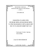 ẢNH HƯỞNG CỦA DÒNG TIỀN, RỦI RO HỆ THỐNG, RỦI RO PHI HỆ THỐNG VÀ TÍNH THANH KHOẢN CHỨNG KHOÁN ĐẾN ĐẦU TƯ CỦA CÁC DOANH NGHIỆP VIỆT NAM