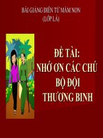 Bài giảng điện tử mầm non lớp Lá đề tài Nhớ ơn các chú bộ đội thương binh