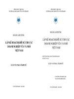 Lập kế hoạch khởi sự cho các doanh nghiệp vừa và nhỏ Việt Nam