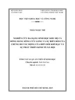 Nghiên cứu đa dạng sinh học khu hệ cá đồng bằng sông cửu long và sự biến đổi của chúng do tác động của biến đổi khí hậu và sự phát triển kinh tế   xã hội (TT)