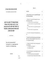 Hợp tác quốc tế trong phòng tránh, phát triển và xử lý các giao dịch bất hợp pháp trên Thị trường chứng khoán trong bối cảnh hội nhập