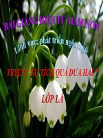 Bài giảng điện tử mầm non lớp Lá đề tài Truyện sự tích dưa hấu