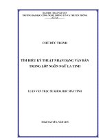 Tìm hiểu kỹ thuật nhận dạng văn bản trong lớp ngôn ngữ la tinh 