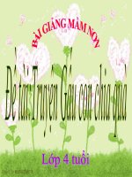 Bài giảng điện tử mầm non lớp Chồi đề tài Truyện Gấu con chia quà