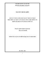 QUẢN LÝ CHẤT LƯỢNG ĐÀO TẠO CỬ NHÂN SƯ PHẠM THEO TIẾP CẬN TQM VÀ ỨNG DỤNG CÔNG NGHỆ THÔNG TIN TRONG ĐẠI HỌC ĐA NGÀNH, ĐA LĨNH VỰC