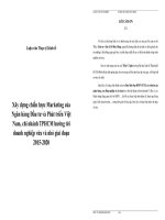 Kinh tế Xây dựng chiến lược Marketing của Ngân hàng Đầu tư và Phát triển Việt Nam, chi nhánh TPHCM hướng tới doanh nghiệp