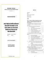 Hoàn thiện hệ thống kiểm soát nội bộ đối với nghiệp vụ tín dụng trong các Ngân hàng Thương mại trên địa bàn tỉnh Bình Dương