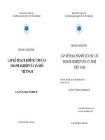 lập kế hoạch khởi sự cho các doanh nghiệp vừa và nhở
