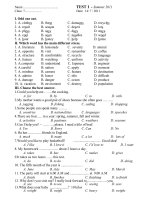 Đề ôn luyện thi HSG Tiếng Anh lớp 7