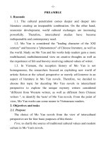 (TÓM TẮT LUẬN ÁN TIẾN SĨ NGỮ VĂN BẰNG TIẾNG ANH) TIỂU THUYẾT MẠC NGÔN  TỪ GÓC NHÌN LIÊN VĂN HÓA