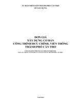 ĐƠN GIÁ XÂY DỰNG CƠ BẢN CÔNG TRÌNH BƯU CHÍNH, VIỄN THÔNG THÀNH PHỐ CẦN THƠ