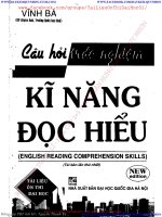 CÂU HỎI TRẮC NGHIỆM KĨ NĂNG ĐỌC HIỂU TIẾNG ANH