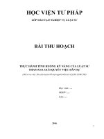 Thu hoạch dân sự tình huống yêu cầu tuyên bố một người mất tích hồ sơ 15 lớp đào tạo luật sư học viện tư pháp