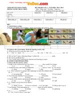 Bộ đề kiểm tra học kì I môn Tiếng Anh 7