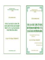 luận văn thạc sĩ Nâng cao chất lượng tín dụng đối với doanh nghiệp nhỏ và vừa tại NHTMCP Phương Đông