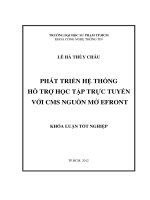 PHÁT TRIỂN HỆ THỐNG HỌC TẬP TRỰC TUYẾN VỚI CMS NGUỒN MỞ EFRONT