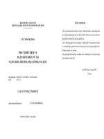 luận văn thạc sĩ Phát triển dịch vụ ngân hàng điện tử tại ngân hàng thương mại cổ phần Á Châu