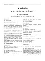 thuốc bệnh  khoa gây mê   hồi sức 