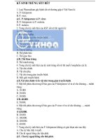 TRẮC NGHIỆM CÓ ĐÁP ÁN KÝ SINH TRÙNG sốt rét