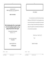 Một số giải pháp phát triển các doanh nghiệp nhỏ và vừa hoạt động trong lĩnh vực nông nghiệp trên địa bàn tỉnh Thái Nguyên