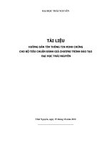 HƯỚNG DẪN TÌM THÔNG TIN MINH CHỨNG CHO BỘ TIÊU CHUẨN ĐÁNH GIÁ CHƯƠNG TRÌNH ĐÀO TẠO ĐẠI HỌC THÁI NGUYÊN